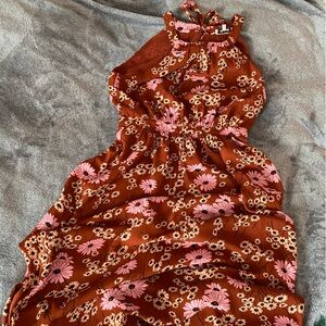 Madewell Halter Midi Dress in hillside daisies